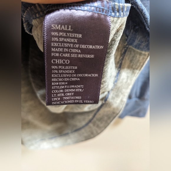 Serene Tangerine Denim Heather Lt Gray Hoodie Sweats Soft Pullover small - Picture 6 of 7